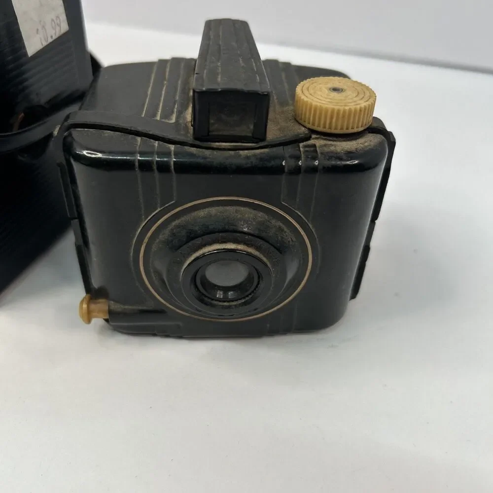 Vintage Art Deco Box Camera Lot Herco Imperial 620 & Antique Falcon Miniature